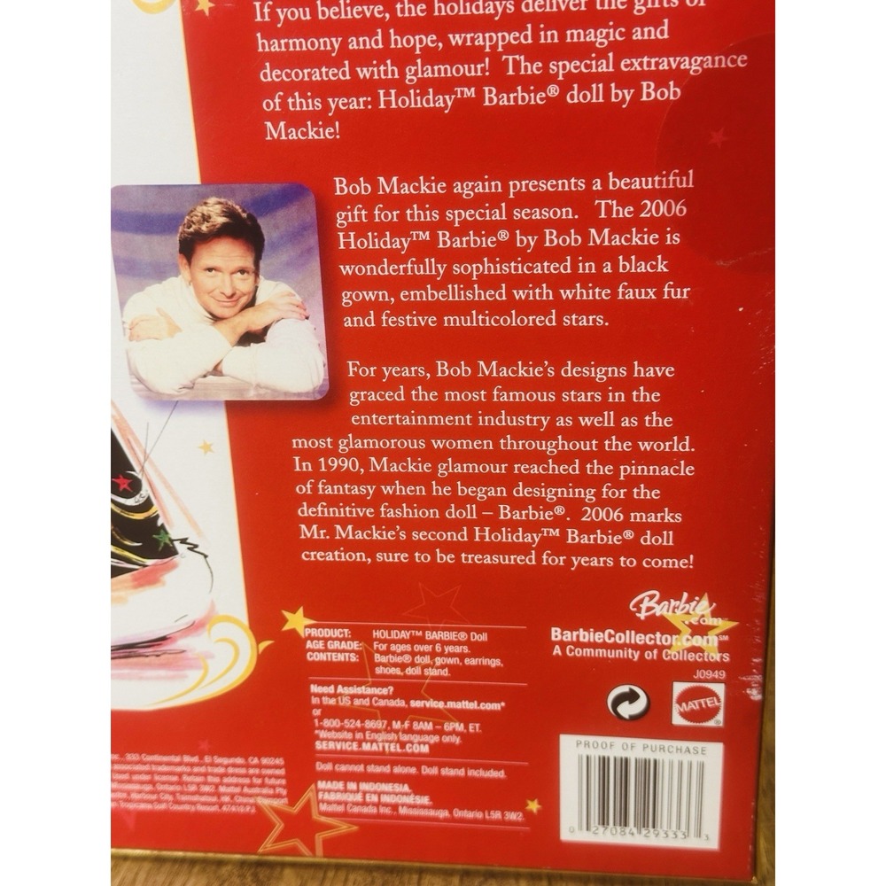 Mattel Holiday Barbie 2006 Bob McKee Dress Limited Edition Vintage‎ NRFB - Picture 10 of 11